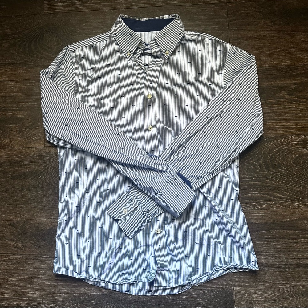 Harmont & Blaine Harmont Blaine Blue Stripe with Dachshund Embroidery